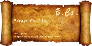 Benya Csilla névjegykártya