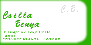 csilla benya business card